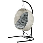 Hanging Egg Chair Outdoor Indoor Swing Chair, Folding Basket | Gray