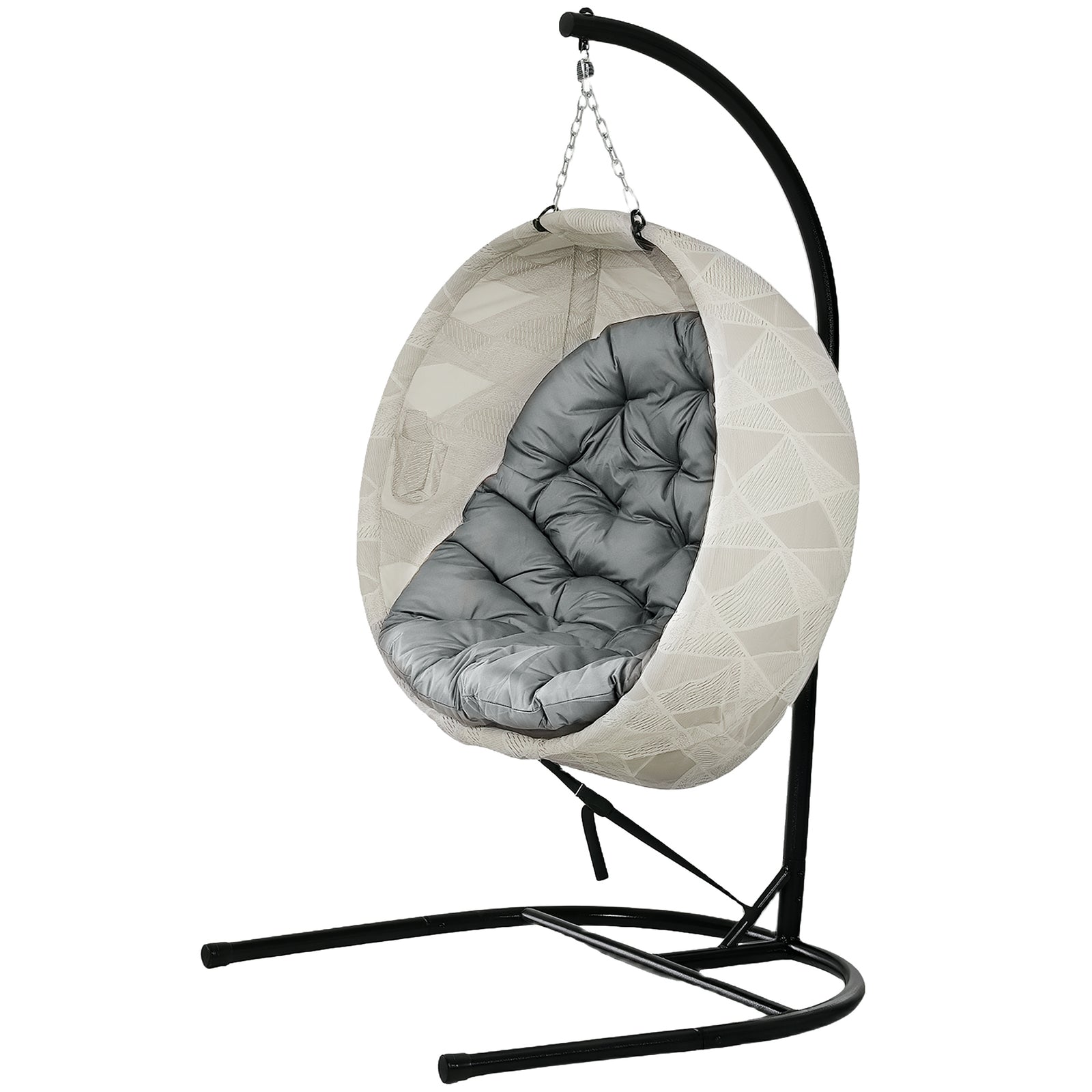 Hanging Egg Chair Outdoor Indoor Swing Chair, Folding Basket | Gray