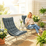 Garden Bistro Set, Bistro Table And Chairs W/ Cushions | Dark Grey