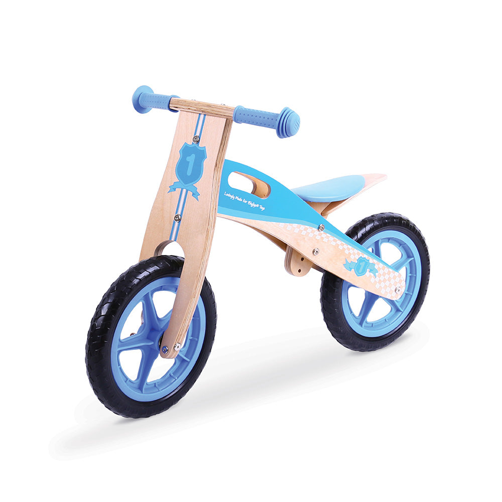 My First Wooden Balance Bike, Push And Go - Blue