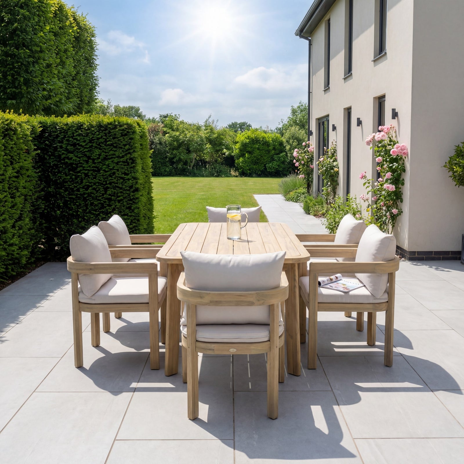 Sundrift 6 Seater Garden Dining Set | Beige
