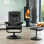 Gibson Swivel Recliner And Footstool | Black