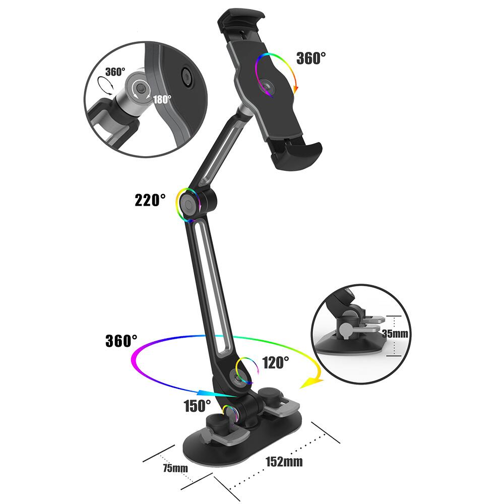 Mobile Device Holder, Suction Clamp, Multi Position