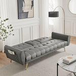 Lora Faux Leather Sofa Bed 3 Seater | Light Grey