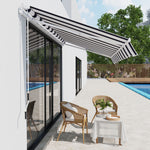 2.5x2m Garden Patio Manual Awning | Blue & White