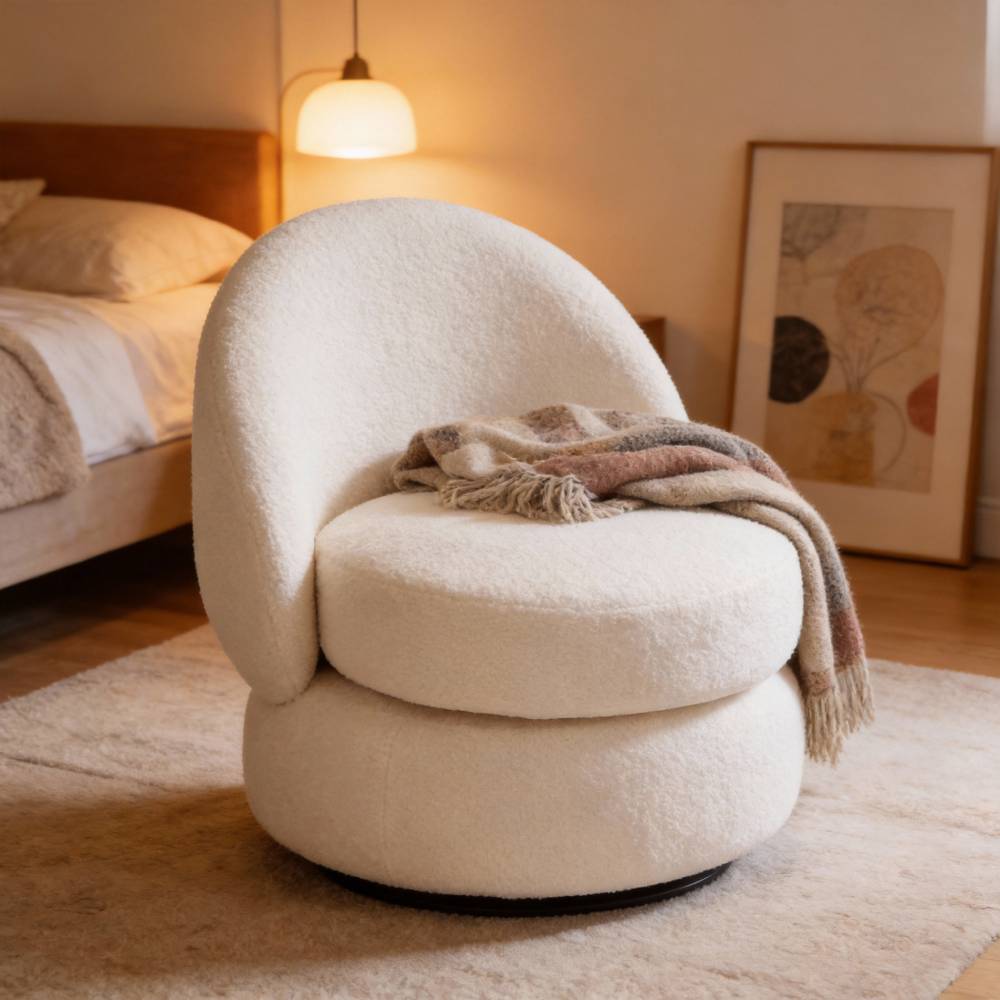 Chic Upholstered Swivel Chair