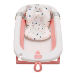 Collapsible Baby Bathtub With Soft Support Cushion | Pink