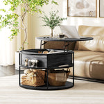 Lift Top Coffee Table, Round Coffee Table With Hidden Storage | Grey