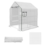 Reinforced Pe Greenhouse Cover W/ Door & Windows | White