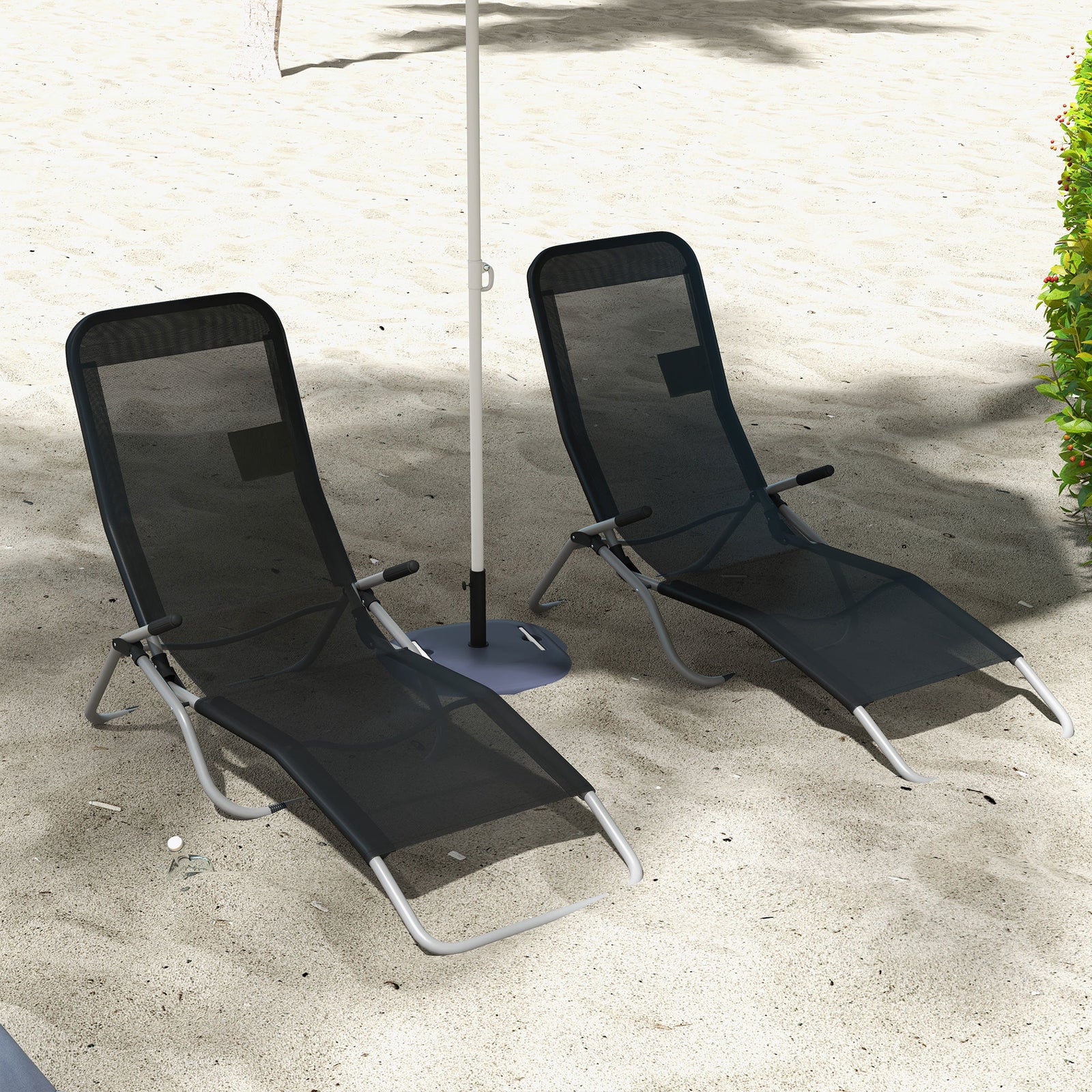 Set Of 2 Patio Chaise Lounge Chairs, Adjustable