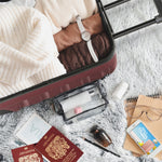 56x45x25cm Hard Cabin Suitcase - Lightweight 2-Wheel ABS Carry On Hand Luggage | Cabin | Burgundy