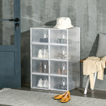 8pcs Clear Plastic Shoe Storage Box For Uk/eu Size 12/46
