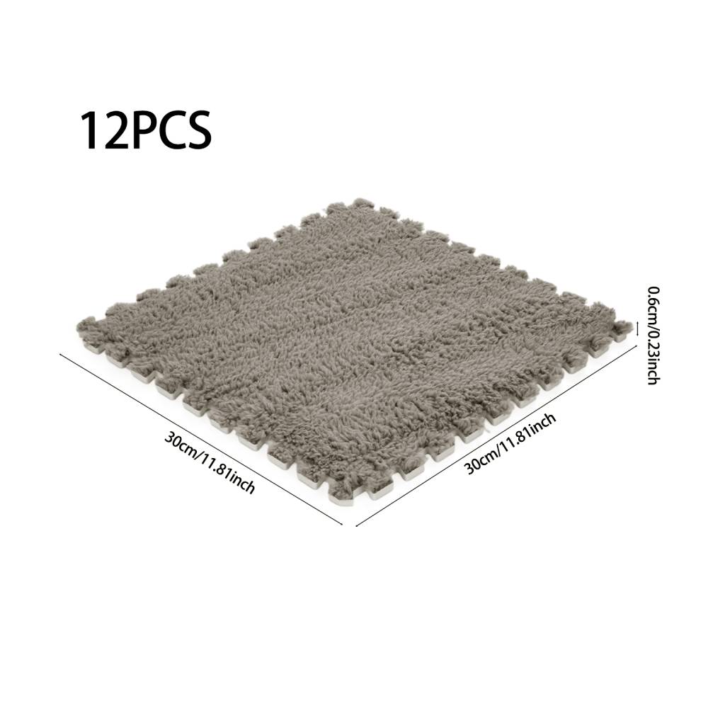 12pcs Interlocking Foam Play Mats For Kids – Soft, 30cm X 30cm Puzzle Floor Tiles | Grey