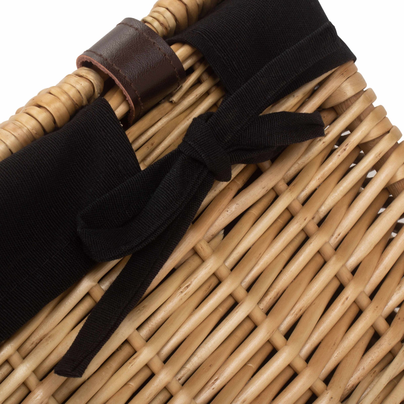 Wicker Buff 40cm Picnic Basket | Black