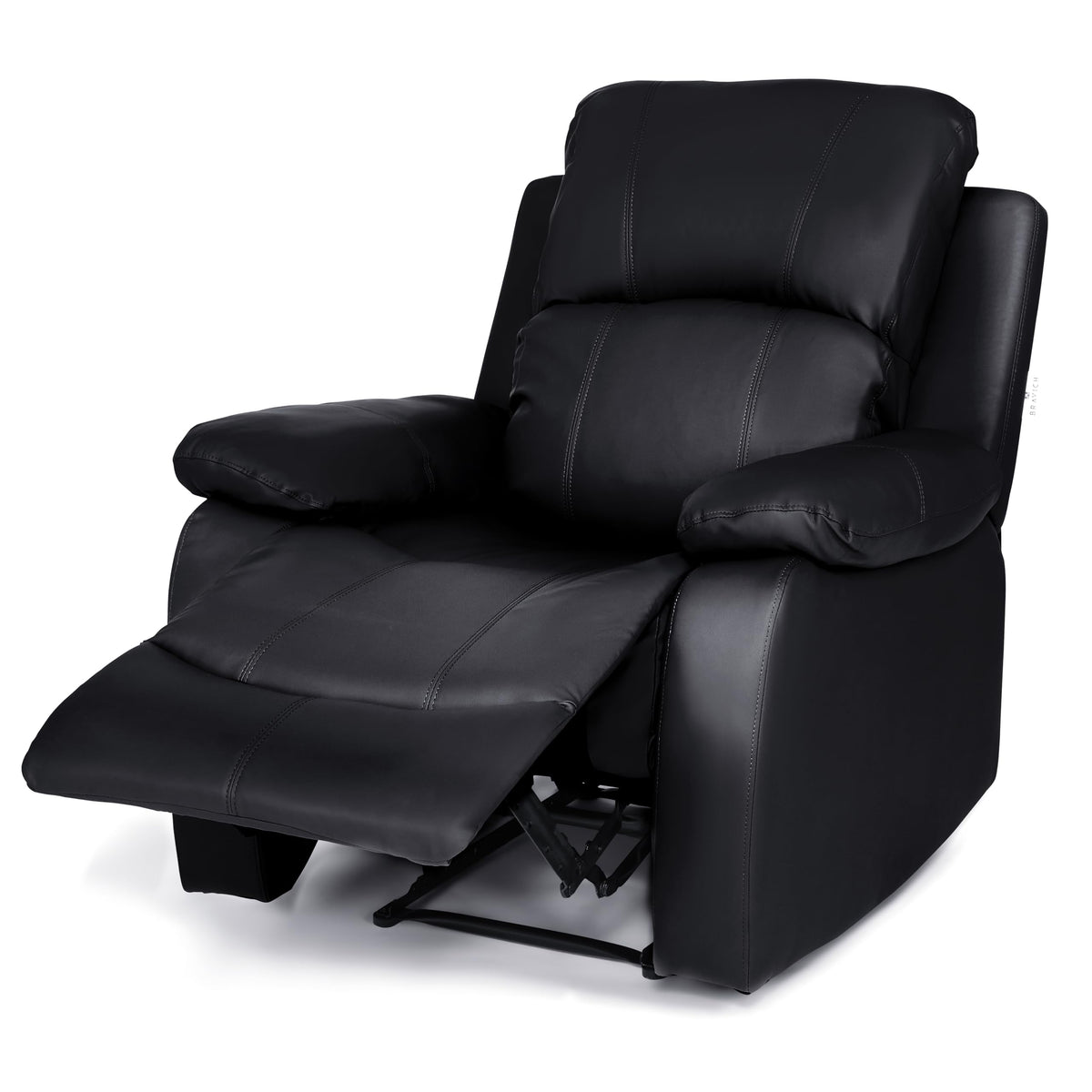 Manual Recliner Sofa 1 Seater Faux Leather | Black