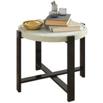 60cm Round Garden Table, Light Grey