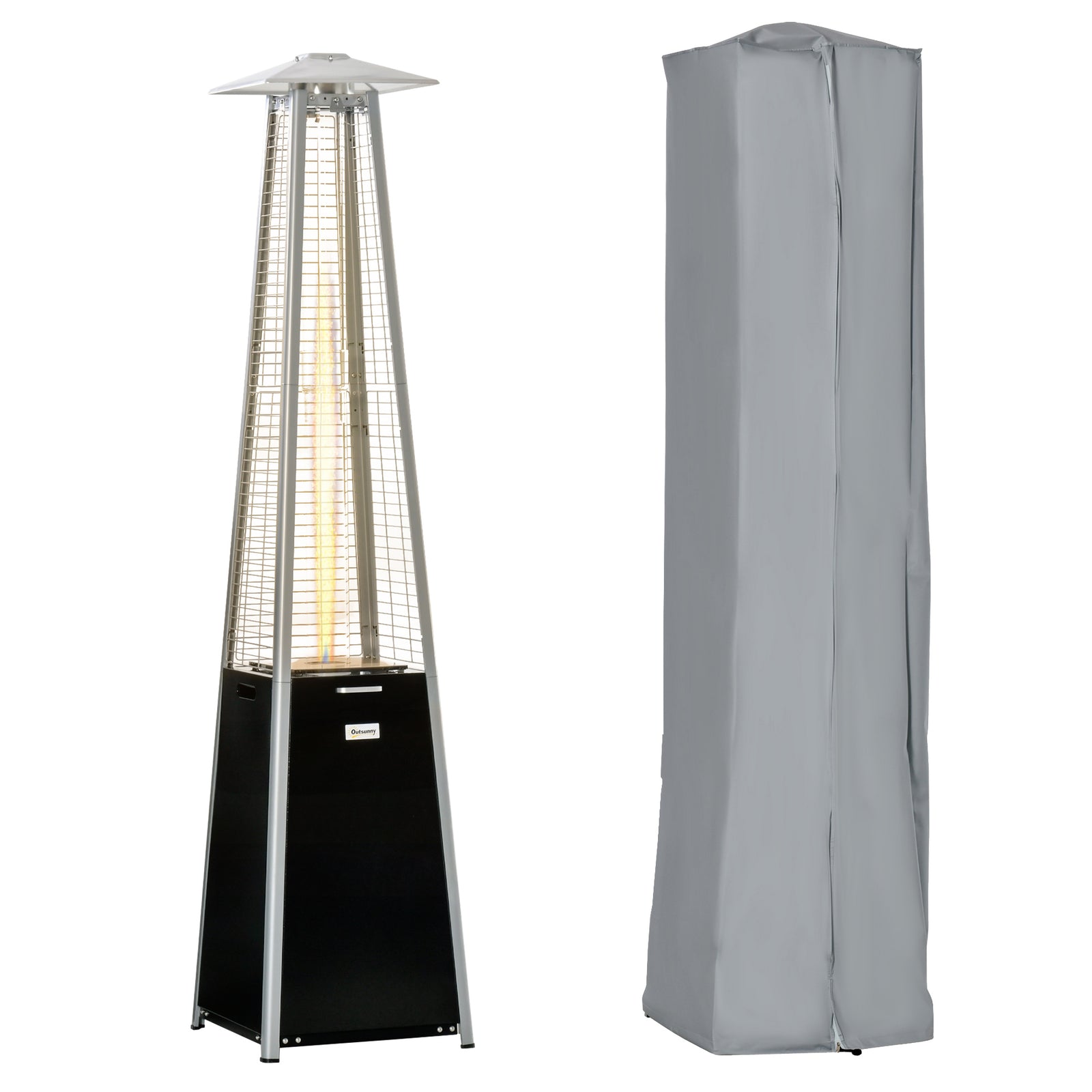 11.2kw Gas Heater, Freestanding, Black, 50x50x225cm | Black