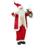 HOMCOM 5ft Life Size Christmas Singing Santa Claus With Bell And Wreath