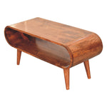 Solid Wood Amaya Nordic Style Honey Caramel Coffee Table, Open Slot, Light Brown