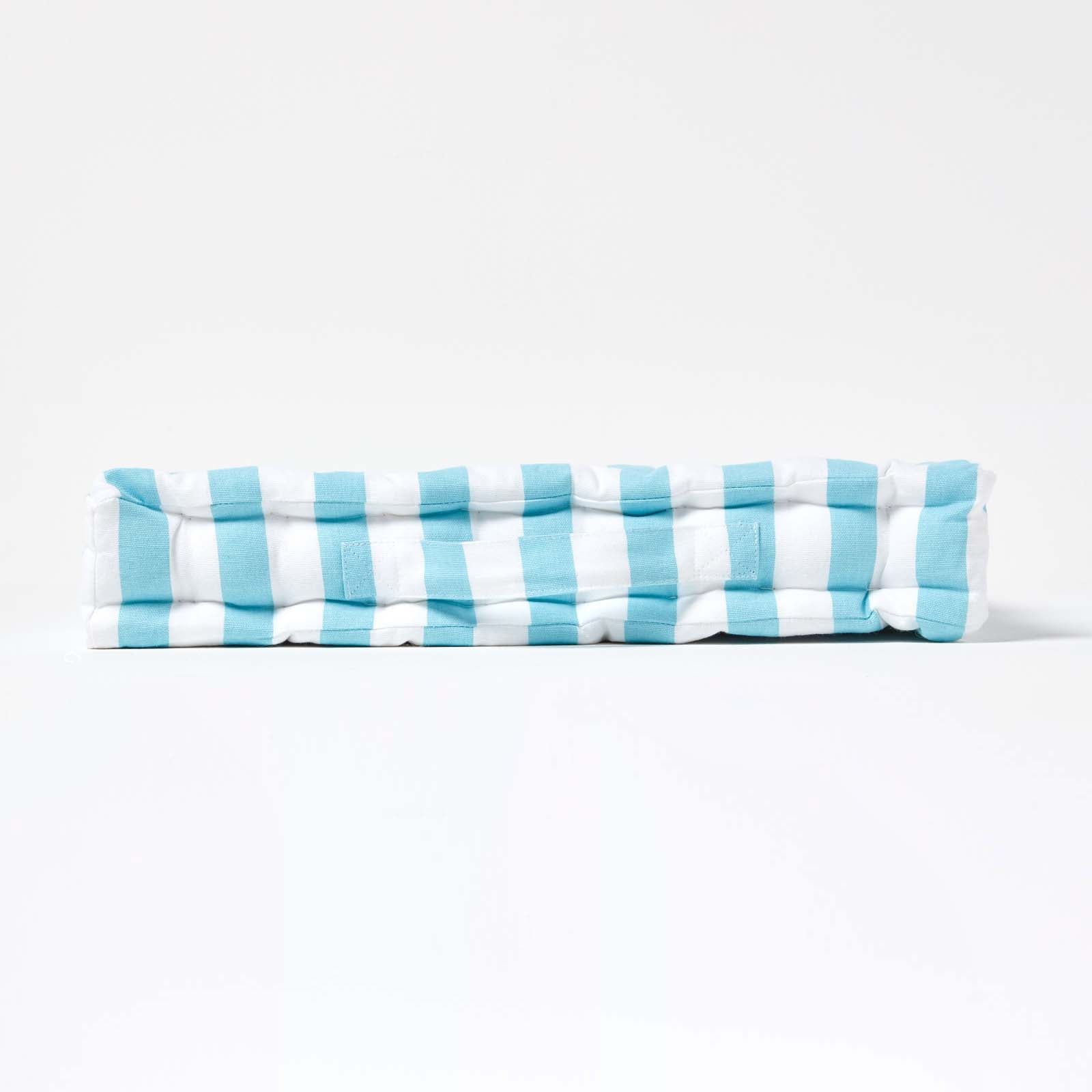 Cotton Thick Striped Floor Cushion | 50cm x 50cm | Blue