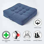 Cotton Armchair Booster Cushion | 50cm x 50cm | Navy Blue