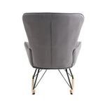 Modern Upholstered Rocking Chair For Living Room Bedroom | One Size | Grey