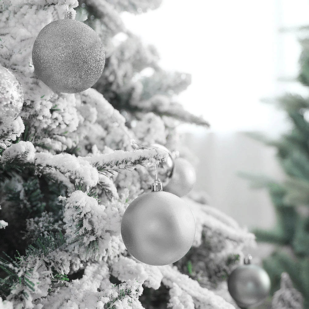 36 Pieces Xmas Ball Ornament Christmas Tree Deluxe Bauble Set | Silver