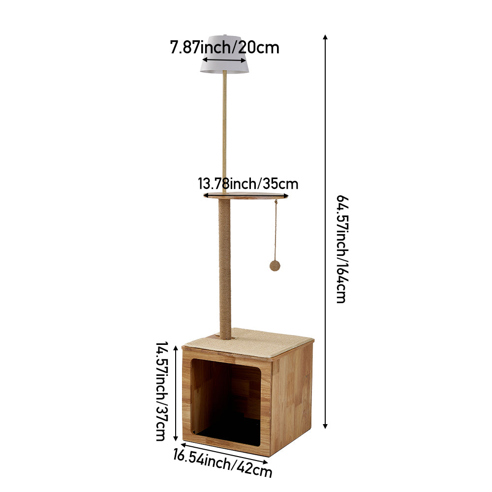 2-in-1 Cat Climbing Frame Floor Lamp