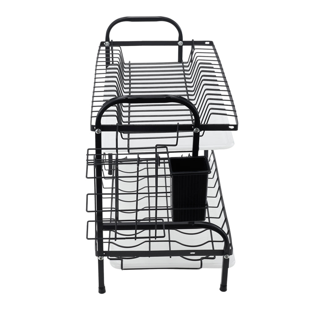 Black Steel Dish Drying Rack 2-tier