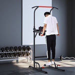 Height Adjustable Power Tower Pull Up Bar For Home Gym | Black