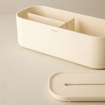 Bathroom Organiser Storage Box Freestanding Alife Collection | Pearl White