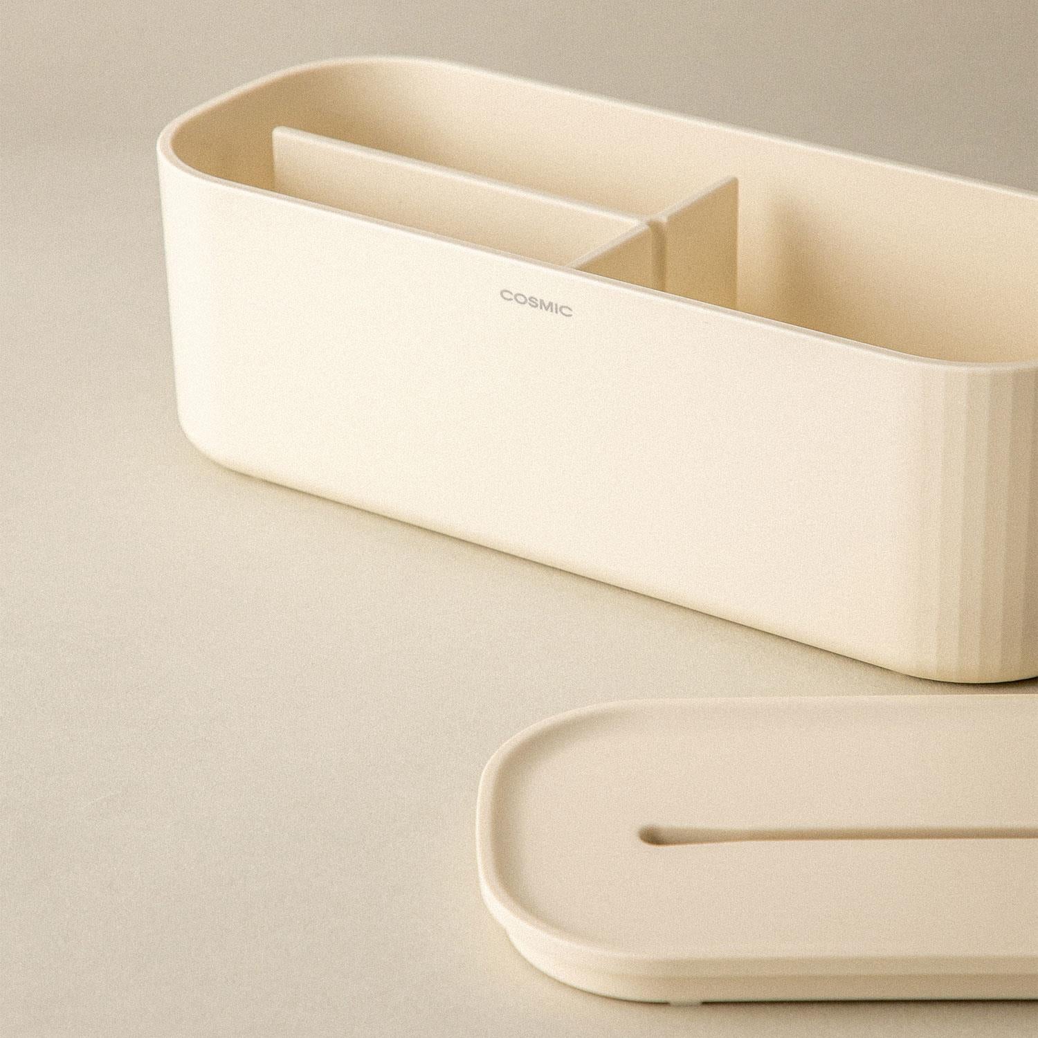 Bathroom Organiser Storage Box Freestanding Alife Collection | Pearl White