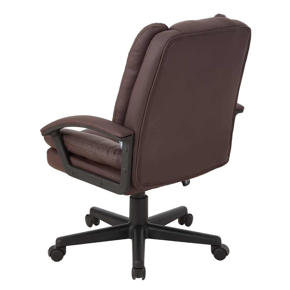Pu Office Chair With High Back, Adjustable Gas Lift, 360° Swivel & Armrests | Brown