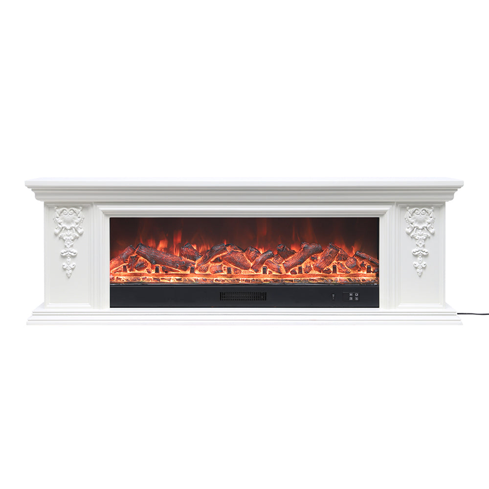 Tv Stand Electric Fireplace With 7 Led Flame Colors, Remote & Wifi Control, 750w/1500w Heater For Rooms Up To 25㎡