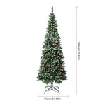 Snow Flocked Christmas Tree With Foldable Metal Stand | 6ft | Green