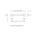 Towel Rail, Self-adhesive, Polished Chrome, 45,5 Cm. Collection Duo Round