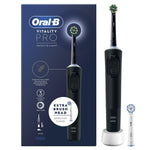 Vitality Pro Electric Rechargeable Toothbrush With 2 Brush Heads, Black