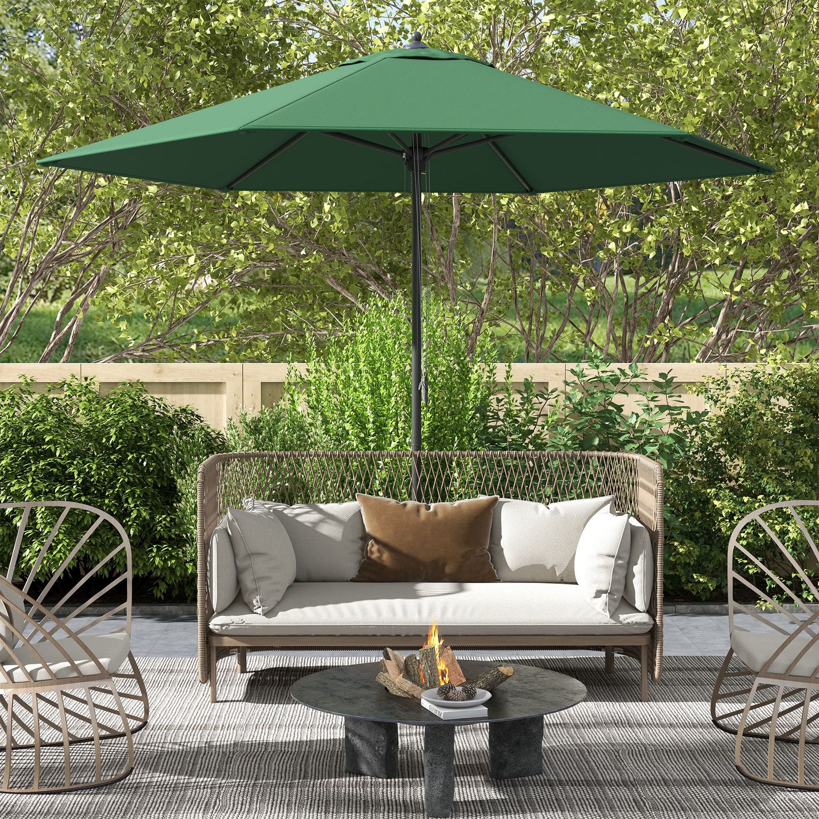 2.8m Patio Umbrella Parasol Outdoor Table Umbrella | Green