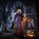 Voice Activated Halloween Animatronics Standing Witch | Purple