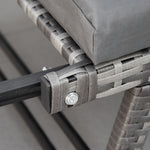 2 In 1 Rattan Folding Daybed Sofa Garden Chaise Lounger | Gray