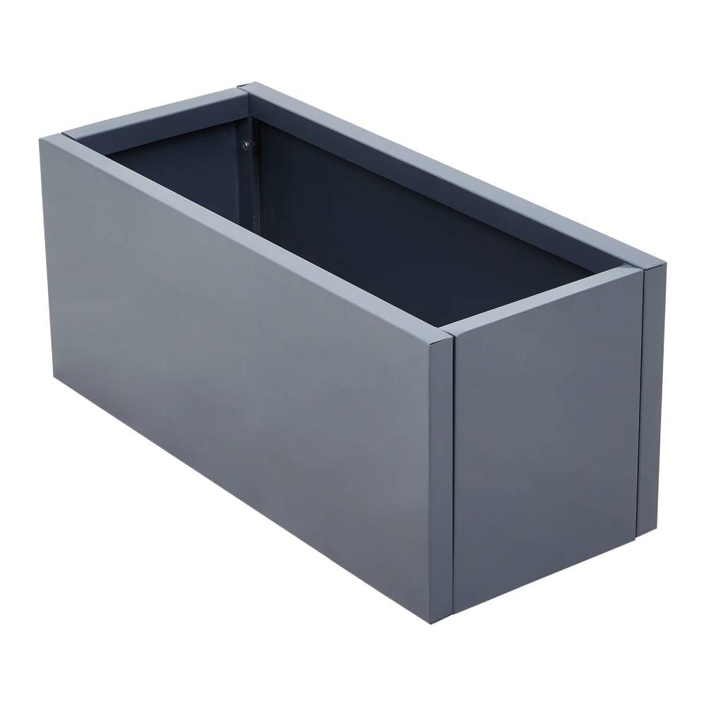 Zinc Galvanized Steel Planter Box With Drainage Hole –rectangle Raised Planter Box Outdoor Balcony Garden Trough Pot | Large | Anthracite Grey