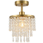 Crystal Ceiling Light With 57 Crystal Strands | Gold