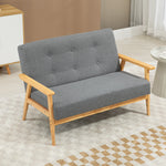 Modern 2 Seater Sofa Upholstery Couch Rubber Wood Legs