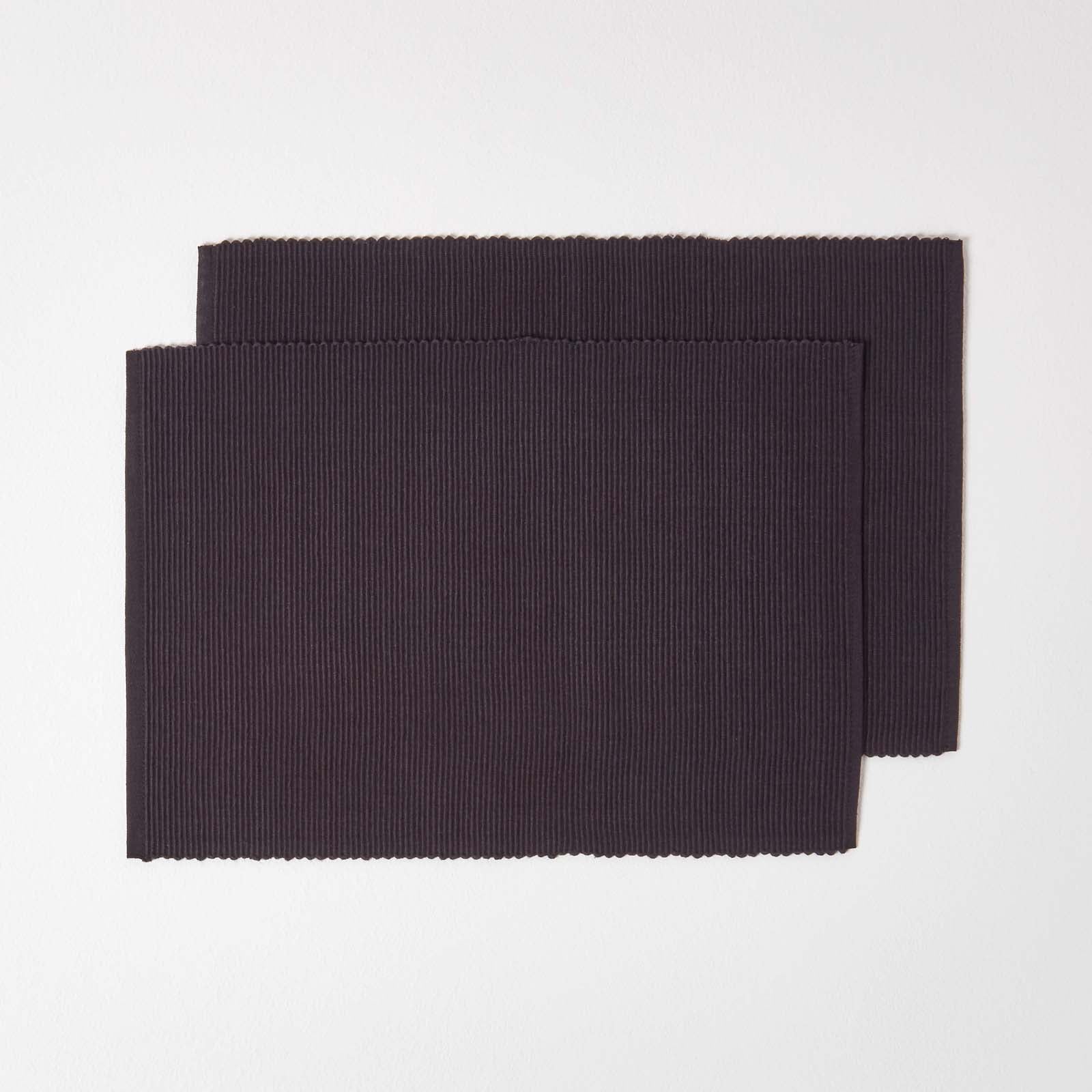 Cotton Plain Pack Of 2 Placemats | 50cm x 30cm | Black