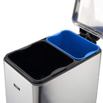 Slimline Dual Compartment Pedal Bin 50l | 50l | Silver
