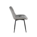 Erica Plush Velvet Comfort Dining Chairs - Set Of 4 | One Size | Grey