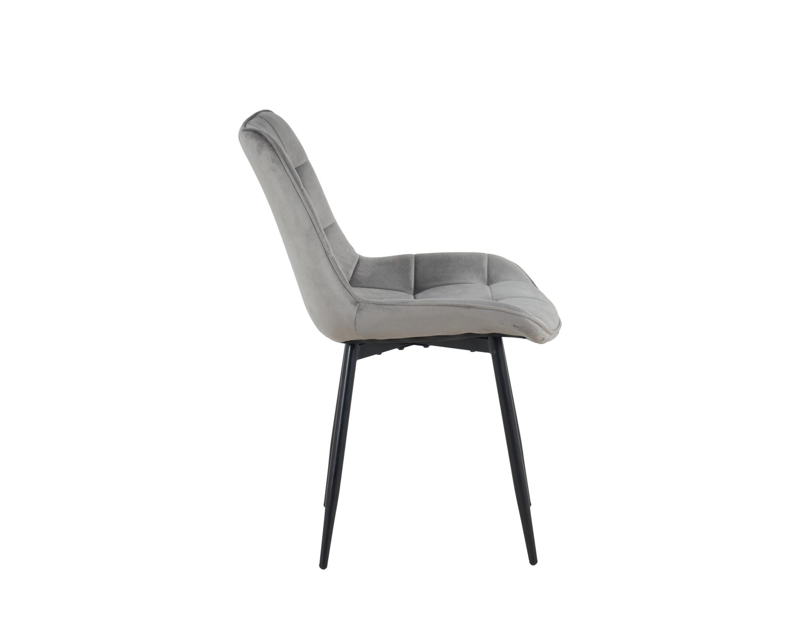Erica Plush Velvet Comfort Dining Chairs - Set Of 4 | One Size | Grey