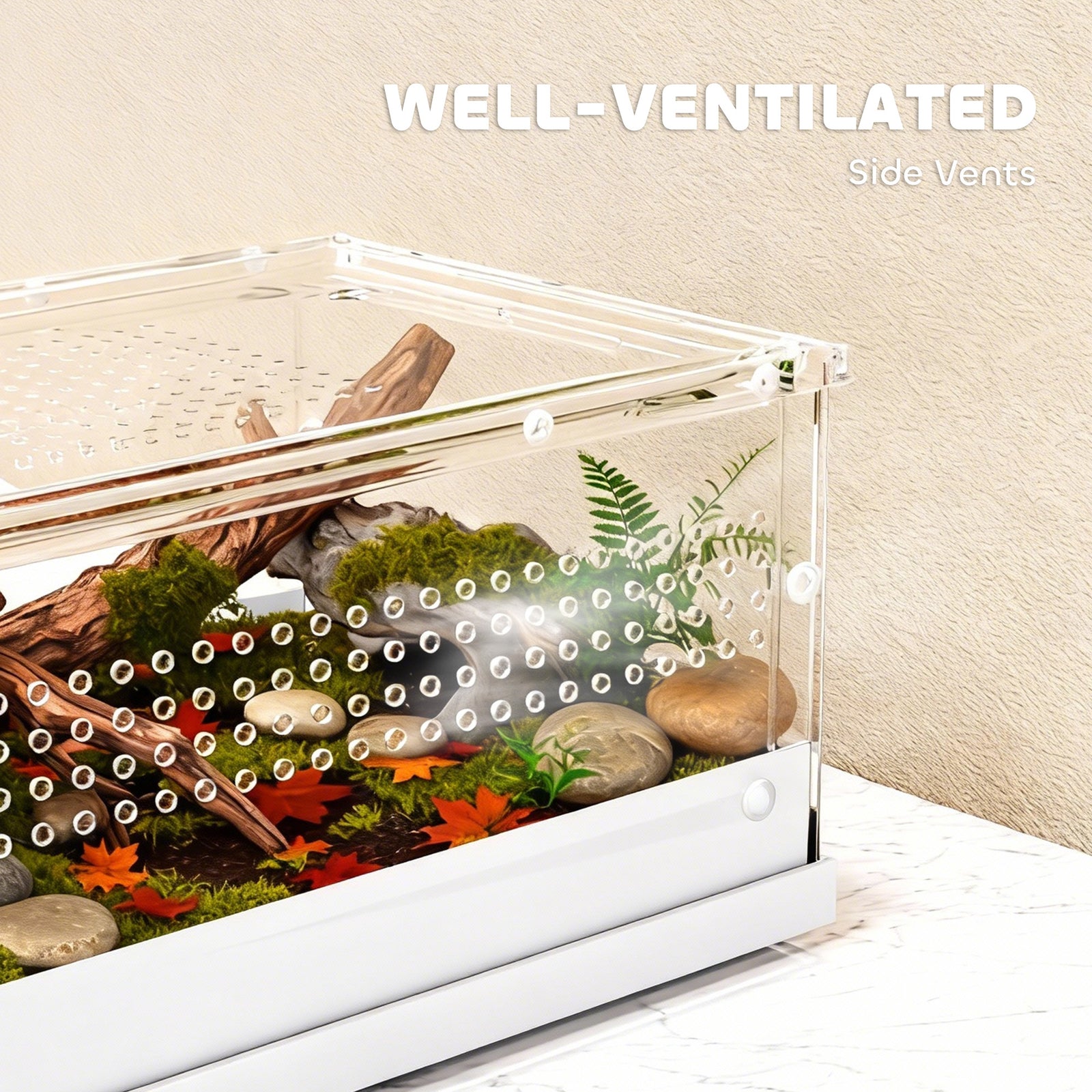 Reptile Terrarium, Vivarium Acrylic For Snake, Gecko | Small | Clear