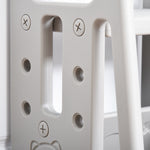 Step Stool, Adjustable Standing Platform, Toddler Kitchen Stool | Gray