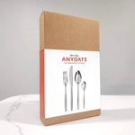 Cutlery Set Stainless Steel Fork Spoon Flatware Anydate | Set of 24 | Silver